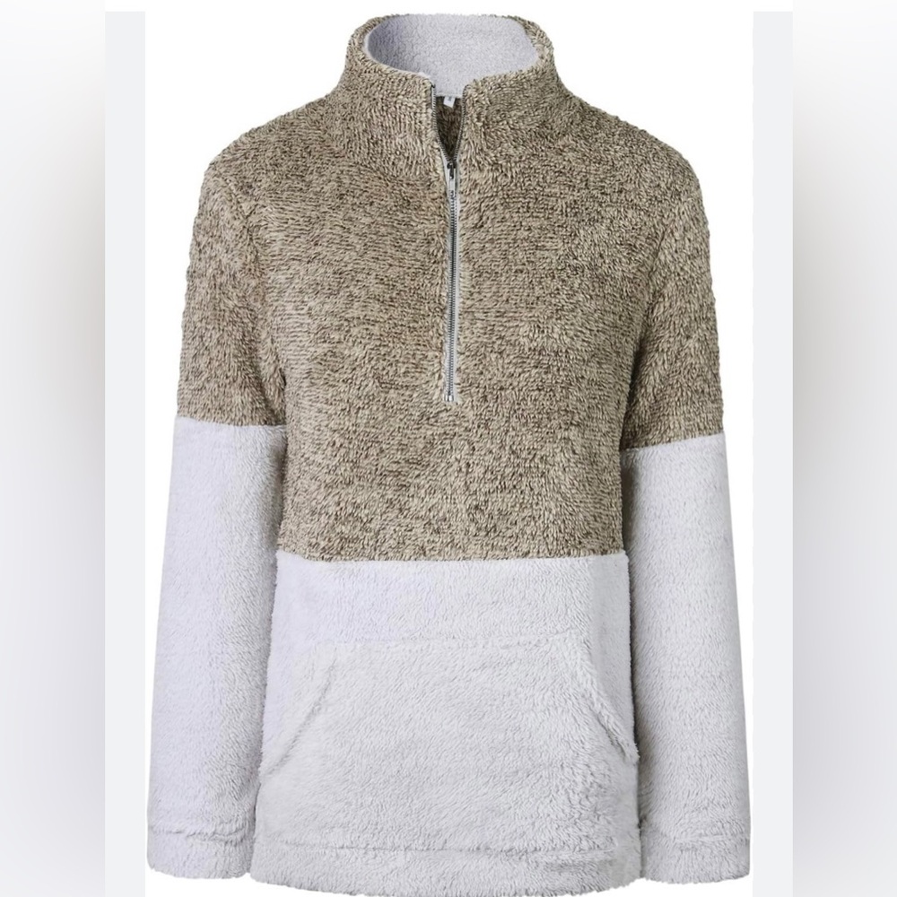 Flygo Women's Long
Sleeve Color Block Zipper Sherp...